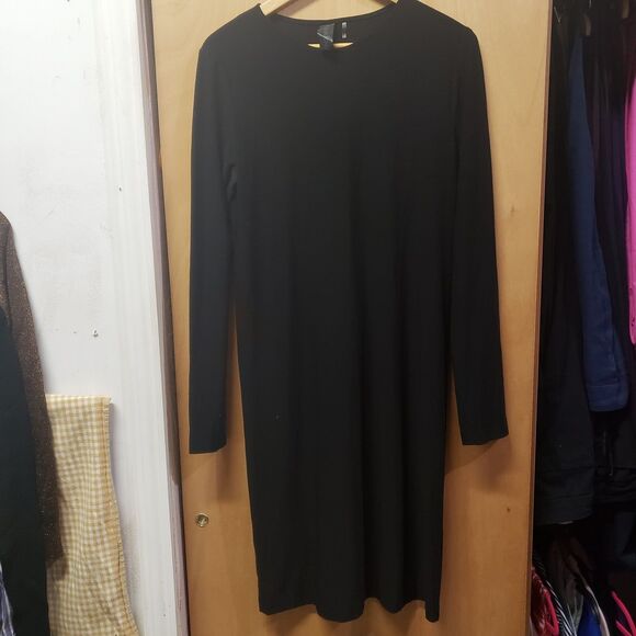 Norma Kamali black Shift Dress with crew neck- size M - Picture 1 of 4